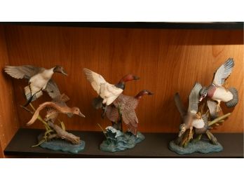 Rare Ronnie Wells The Danbury Mint Mallard/Duck Figurines Three (059)