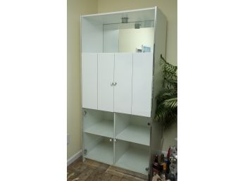 White Cabinet With Glass Doors (090)