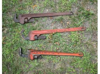Three Two Foot Ridge Tools Monkey Pipe Wrench Tools  (136)