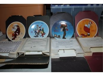 Four Heritage Series Plates By Knowles With Norman Rockwell Design (044)