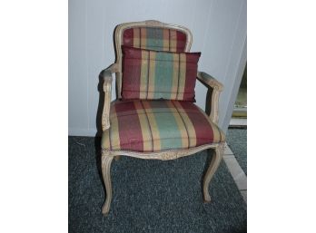 Burberry Inspired Custom Upholstered Louis XV Style Arm/Desk Chair  36' X 23.5' X 17' (088)