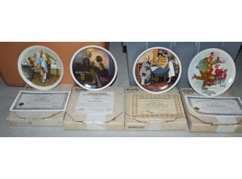 Four Heritage Series Plates By Knowles With Norman Rockwell Design (043)