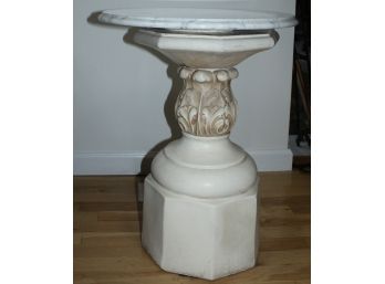 White Pedestal With Marble Top Table (112)