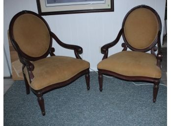 Beautiful French Pair Of Vintage Classic Armchairs  43' X 30' X 24' (090)