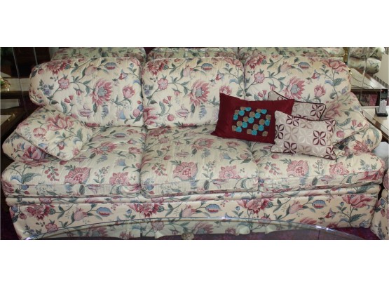 Floral Clayton Marcus  Couch And Loveseat.  Floral Light Yellow Design. (104)