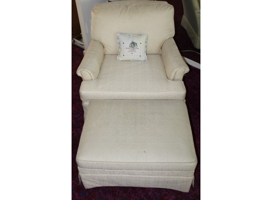 Comfortable Sam Moore Furniture Industries Chair With Ottoman. Ottoman Is On Wheels. (103)