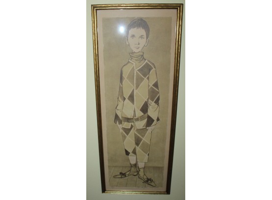RARE Original Philippe Henri Noyer (French, 1917-1985) Litho Of A Young Boy, Titled 'Noel' 1958 (139)