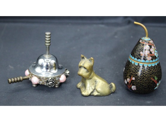 Brass Dog Statuette, Candle Snuff, Asian Pear. (080)