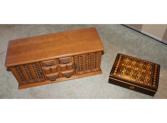 Stylish  Wooden Jewelry Box And One Wooden Decorative Box. (158)