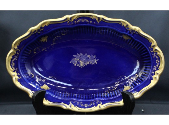 Stunning R Fine China, Made In Germany, Echt Kobalt, Blue And Gold Colored Dish (048)