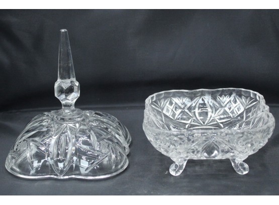 Crystal Bowl With Lid And Handle. (027)