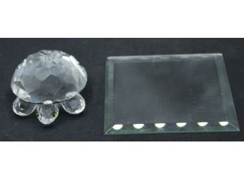 Swarovski Crystal Turtle On 3' Square Mirror (006)