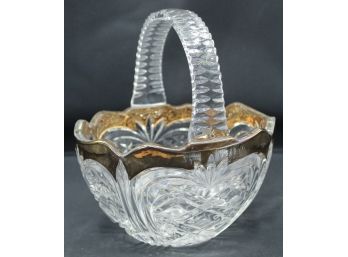Crystal Basket With Gold Colored Edging (013)