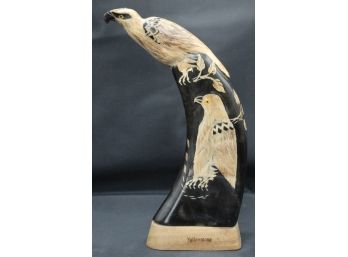 Yellowstone Wooden Eagle Statue, Black And Tan (008)
