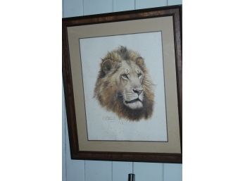 Original Guy Coheleach Signed Wall Art Lion & Tiger  Pair    - G167U