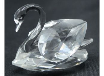 Swarovski Crystal Swan. 1 3/4' With Svarovski S Insignia, Like New 175