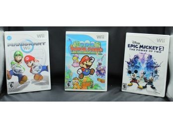 Wii Games - MarioKart, WII Super Paper Mario, Wii Disney's Epic Mickey 2 The Power Of Two, All Rated E.182