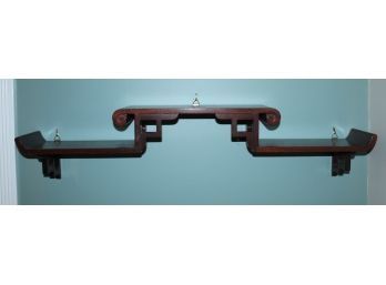 Asian Inspired Mahogany Wall Shelf - G196