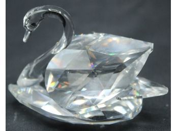 Swarovski Crystal Swan. 2 1/4' With Svarovski S Insignia, Like New 176