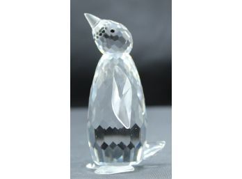 Swarovski Crystal Penguin, Note Damage: Chipped On Beak As Photographerd.  3 1/4' 167