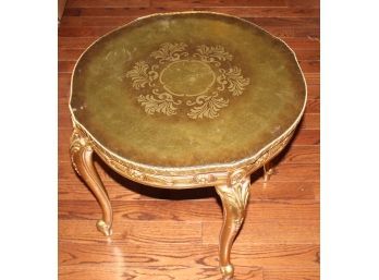 Vintage Italian Hollywood Regency Gold Leaf Table - 197