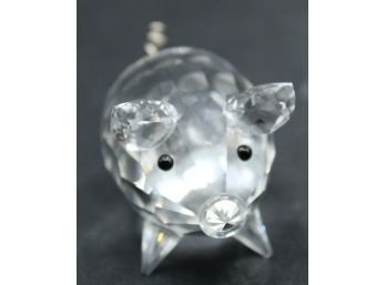 Swarovski Crystal Pig. 1 3/4' With Svarovski S Insignia, Like New 174