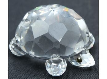 Swarovski Crystal Turtle 2' With Swarovski S Insignia, Like New 165