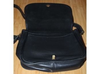 Coach Bag, Black Leather Shoulder Bag - W187