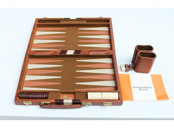 Vintage Skor-Mor Backgammon Game In Travel Case (037)