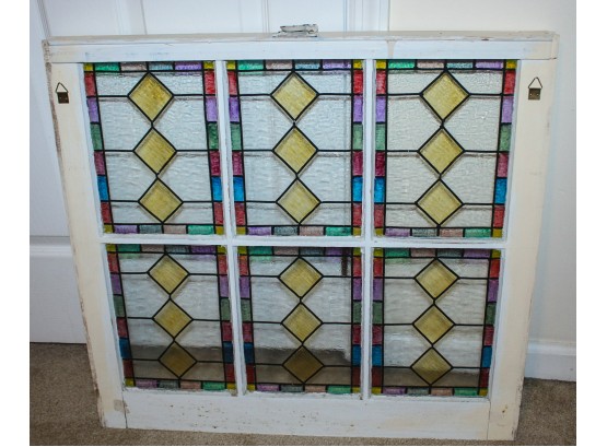 Vintage Stained Glass Vintage Window (058)