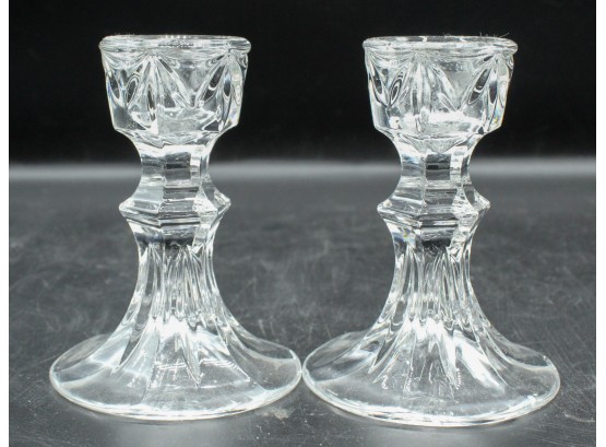 Beautiful Pair Of Lenox Glass Candle Holders (141)