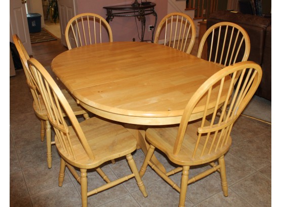 Oval Pedestal Kitchen Table & 6 Chairs (055)