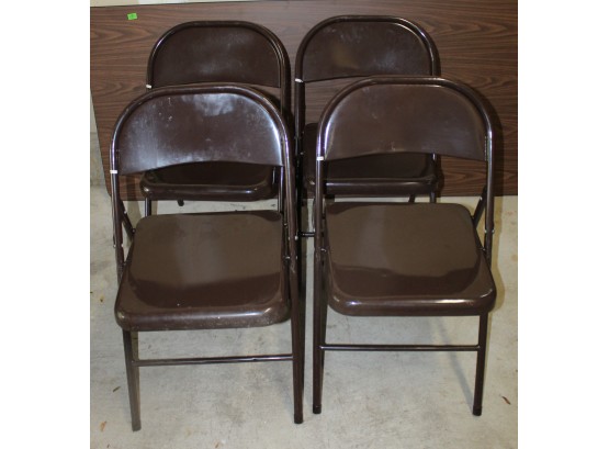 4 Brown Folding Chairs (028)