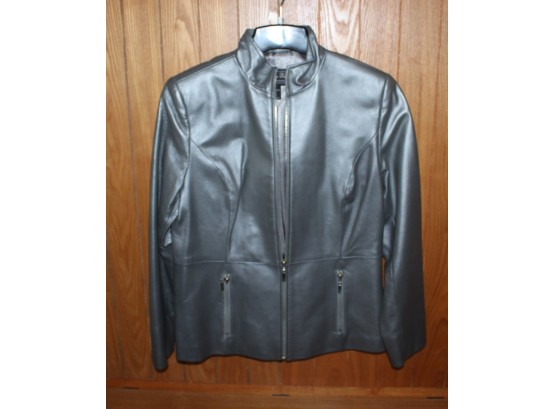 Jerry Lewis Classic Luxuries Grey Leather Jacket - (w195)