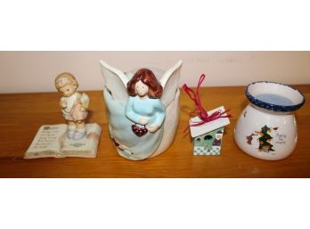 3 Misc Figurines And Candle Warmer (065)