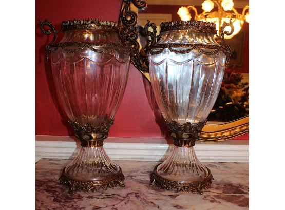 Royal Crystal Rock Crystal & Brass Vases (97)