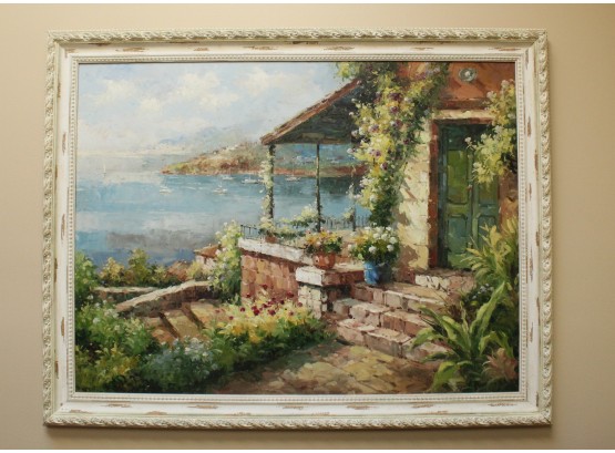 Framed Art On Canvas Colorful Landscape Painting, Unknown Artist (150)