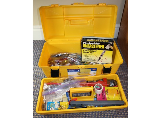 Pot Luck Fun Yellow Master Mechanic Tool Box Filled W/Assorted Tools (G196)