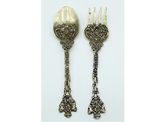 SILVER PLATED BRONZE SERVANT SPOON FORK ARICO ITALY (35)