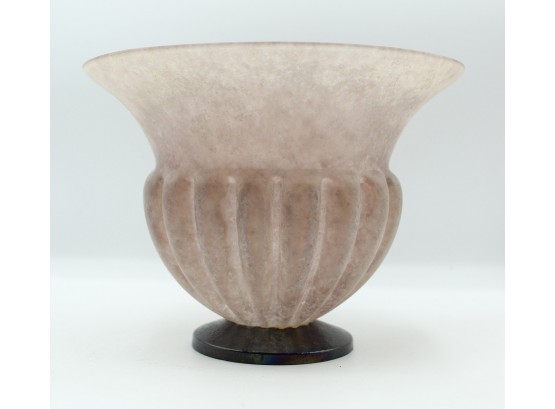 Decorative Frosted Pink Glass Bowl (43)