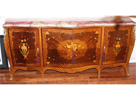 Beautiful Inlay Buffet With Marble Top (98)