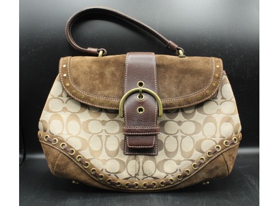 Coach Brown Suede Handbag Serial #N2D045-7059 (164)