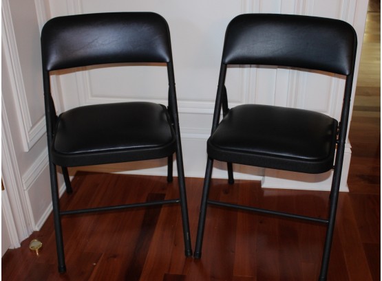 Pair Of Black Folding Chairs (105)