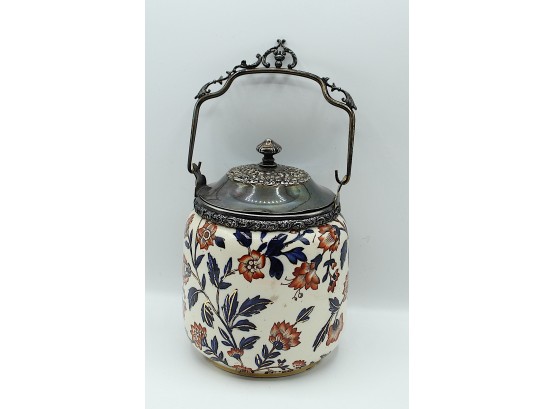 Floral Porcelain Kettle With Handle Stamped '6319' (14)