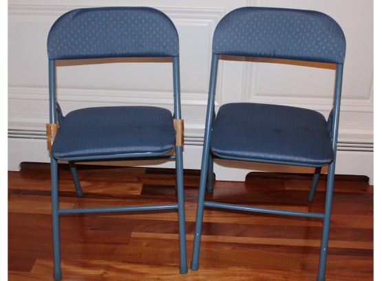 Pair Of Blue Folding Chairs (106)