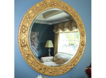 Stunning Gold Gilt Round Wall Mirror With Wood Frame (72)