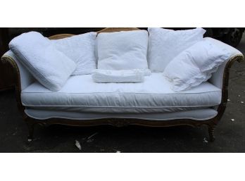 Comfortable Victorian Style  White Sofa With Mixed Selection Of Pillows
