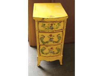 Beautiful Yellow End Table With 3 Drawers