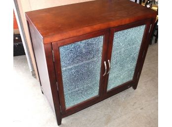 2 Door Crackle Glass Accent Console