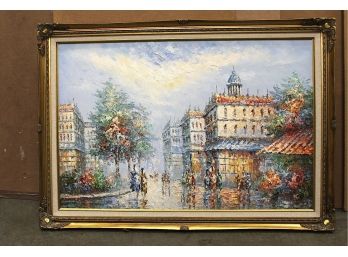 Painting - Pastel Paris Street Scene